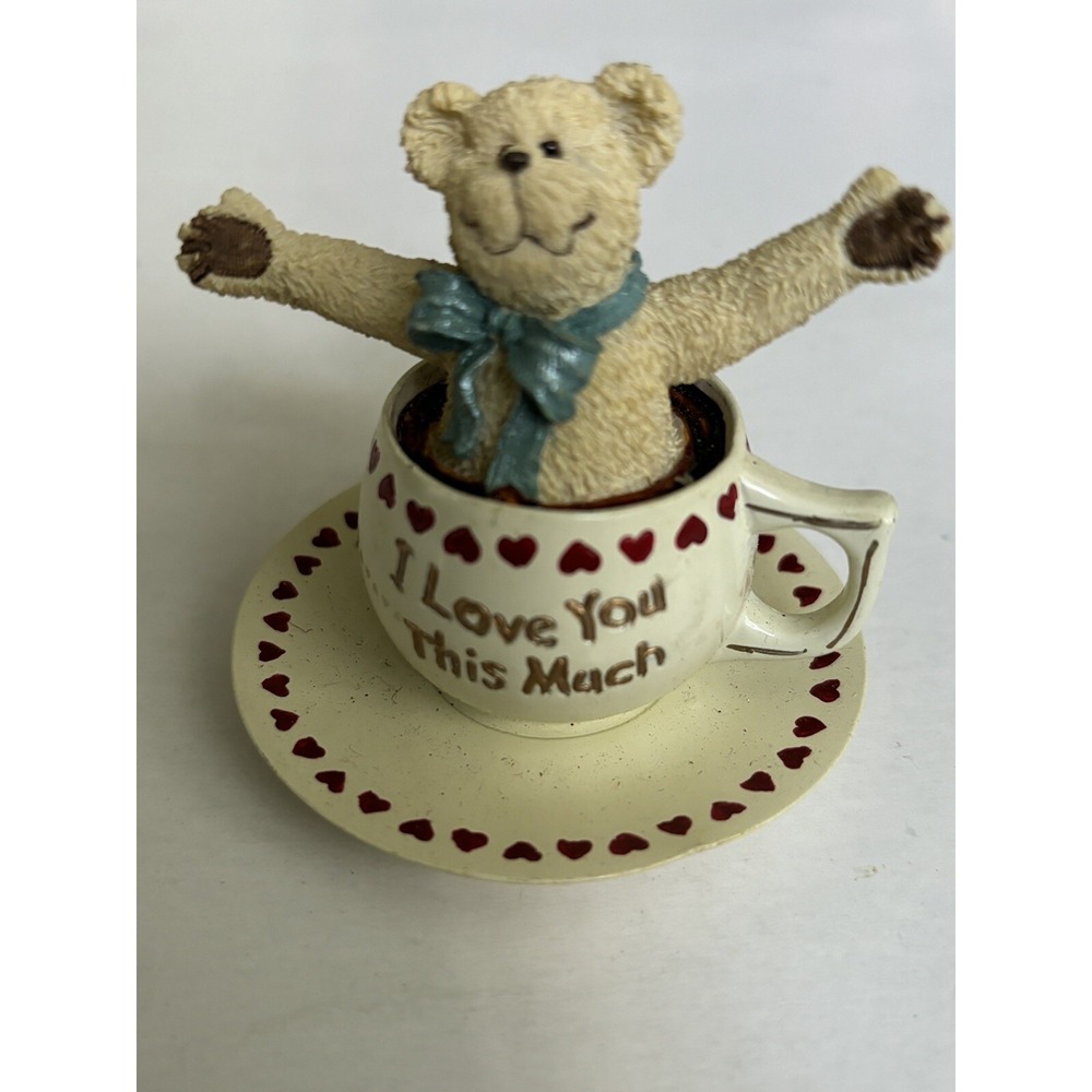 Boyds Bears Luv U Teabearie I Love You This Much‎ Teacup Figurine 24316 2003
